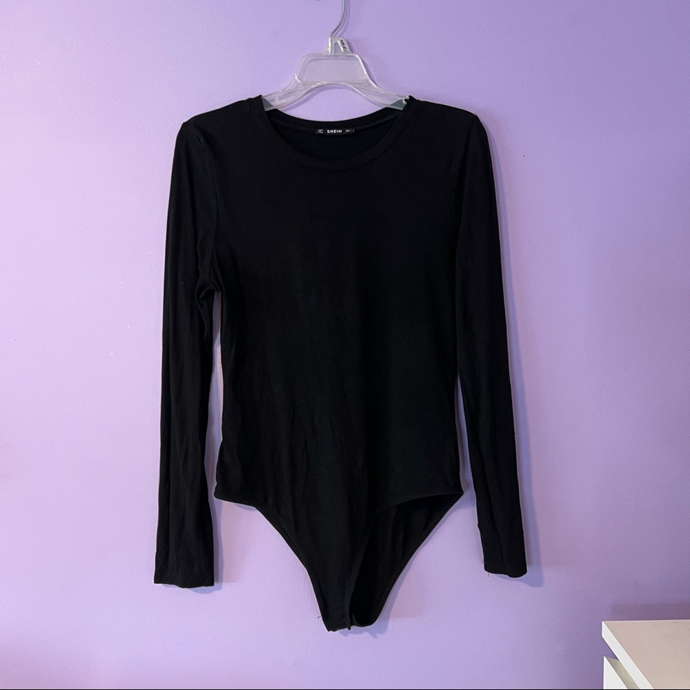 SHEIN Long Sleeve Black Bodysuit